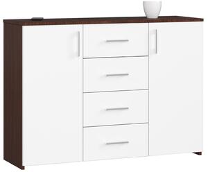 Komoda Kiran (wenge + bílá). Akce -9%
