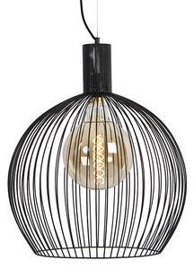 Designová kulatá závěsná lampa černá 50 cm - Wire Dos