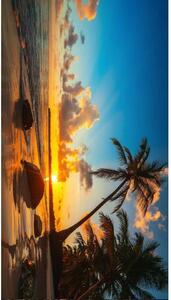 Plážová osuška s motivem romantického západu slunce 100 x 180 cm