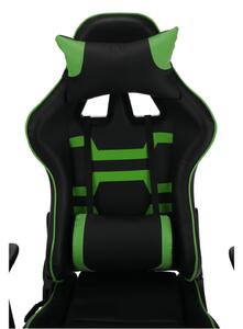Herní židle BILGI — ekokůže, plast, černá/zelená, nosnost 150 kg