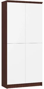 Policová skříň Rainer II (wenge + bílá). Akce -9%