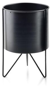 DekorStyle Černý květinový stojan Swen Cylindre 26 cm