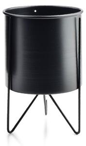 DekorStyle Černý květinový stojan Swen Cylindre 23 cm