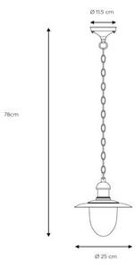 Lucide 11872/01/30 - Venkovní závěsné svítidlo ARUBA 1xE27/60W/230V IP44