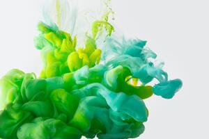 Tapeta inkoust v zelených odstínech