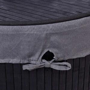 ViaDomo Via Domo - Rohový bambusový koš na prádlo Bella, 1-komorový - černá - 44x60x36 cm