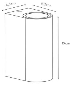 Lucide 27863/02/97 - Venkovní nástěnné svítidlo BOOGY 2xGU10/5W/230V IP44