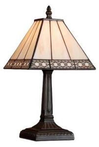 TIFFANY stolní lampa 1x E14 40W bez zdroje 34cm IP20, antická hnědá / vitráž