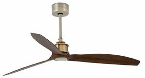 FARO JUST FAN M, starozlatá/dřevo, stropní ventilátor s DC motorem
