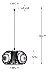 Lucide 02400/30/30 - Závěsné svítidlo VINTI 1xE27/60W/230V