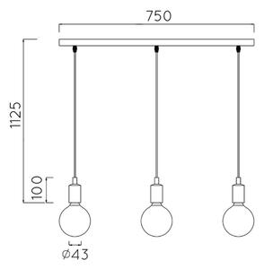 Lucide 08408/03/30 - Lustr na lanku FIX MULTIPLE 3xE27/60W/230V