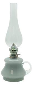 Petrolejová lampa TEREZA 34 cm šedá opálová
