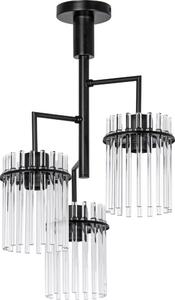 Lustr na tyči 3xE27/60W/230V černá/čirá