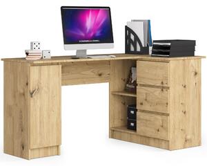 Rohový PC stolek Bevin (dub artisan) (P). Akce -15%