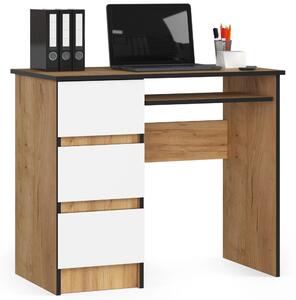 PC stolek Benicio (dub craft + bílá) (L). Akce -14%