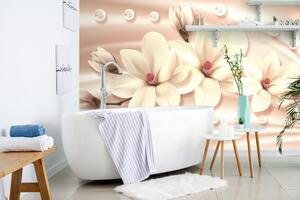 Samolepící tapeta luxusní magnolie s perlami