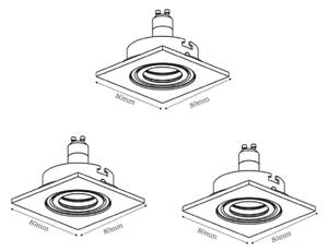 Lucide 11002/15/12 - SADA 3x LED podhledové svítidlo FOCUS 1xGU10/5W/230V chrom