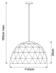 Lucide 21409/60/30 - Závěsné svítidlo OTONA 3xE27/60W/230V černé