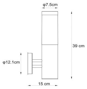Lucide 14863/01/12 - Venkovní nástěnné svítidlo KIBO 1xE27/20W/230V IP44