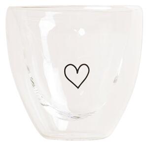 Dvoustěnná sklenice na espresso Heart 100 ml