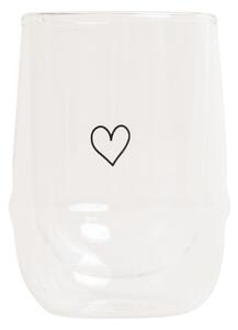 Dvoustěnná sklenice na teplé nápoje Heart 300 ml