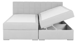 Boxspringová postel 160x200, světle šedá, FERATA KOMFORT