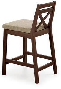 Barová židle Borys LOW, tmavý ořech