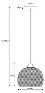 Lucide 43404/22/30 - Závěsné svítidlo MESH 1xE27/60W/230V 22 cm