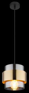 GLOBO Závěsné moderní osvětlení MILLEY, 1xE27, 60W, černé, mosazné 15560H