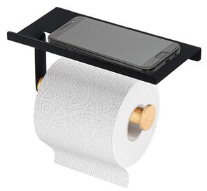 Altom Držák toaletního papíru s poličkou, černý, bílý Barva: Bílá