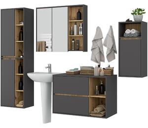 Koupelnová sestava Vambos standard (grafit + dub artisan)