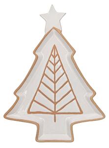 Kameninový talíř Beige Christmas Tree scandi