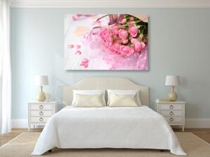 Obraz kytice růžových růží - 60x40 cm