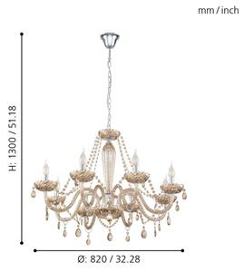 Eglo 39093 - Lustr BASILANO 8xE14/40W/230V