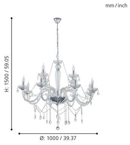 Eglo 39102 - Lustr BASILANO 1 12xE14/40W/230V