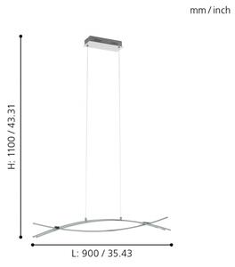 Eglo 96331 - LED Lustr na lanku NEVADO 3xLED/9W/230V