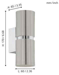 Eglo 96261 - LED Nástěnné svítidlo PASSA 2xGU10/3.3W/230V kulaté