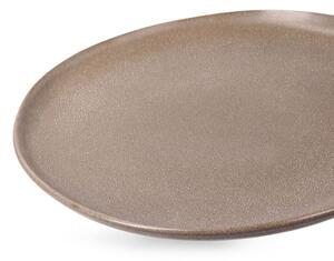 Homla Kameninový talíř 27 cm, hnědá, béžová, Solia Barva: Hnědá