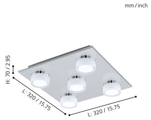 Eglo 96544- LED Stmívatelné koupelnové stropní svítidlo ROMENDO 5xLED/5,4W/ IP44
