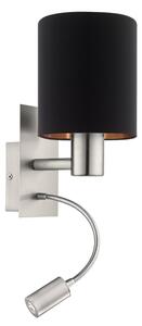 Eglo 96483 - LED Flexibilní svítidlo PASTERI 1xE27/40W+LED/3,8W černá