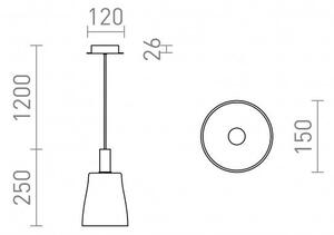 BELLINI M LED závěsná černá kouřové sklo 230V LED 5W 30° 3000K - RED - DESIGN RENDL