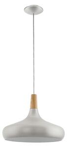 Eglo 96986 - Závěsné svítidlo SABINAR 1xE27/60W/230V pr. 40 cm stříbrná