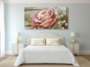 Obraz elegantní vintage růže - 100x50 cm