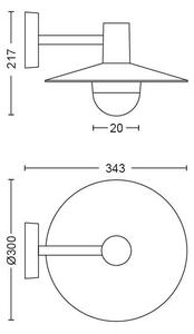 Philips 17382/30/PN - Venkovní svítidlo MYGARDEN SKUA 1xE27/42W/230V IP44