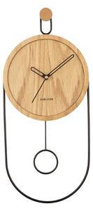 Nástěnné hodiny Kyvné kyvadlo světlá dřevěná dýha KARLSSON (Barva-dřevo)