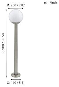 Eglo 97249 - LED Stmívatelná venkovní lampa NISIA-C 1xE27/9W/230V 980 mm IP44