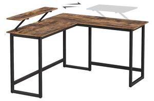 Rohový psací stůl SOLEA 140x130 cm hnědá/černá