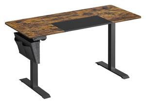 Výškově nastavitelný psací stůl SOLEA-X 140x60 cm hnědá/černá