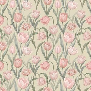 Tapety Jemně růžové tulipány na jemně béžovém pozadí, Tapety květiny, a00589 : uwalls.cz