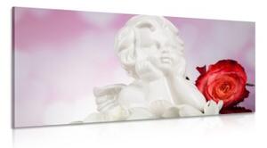 Obraz anděl s růží - 100x50 cm